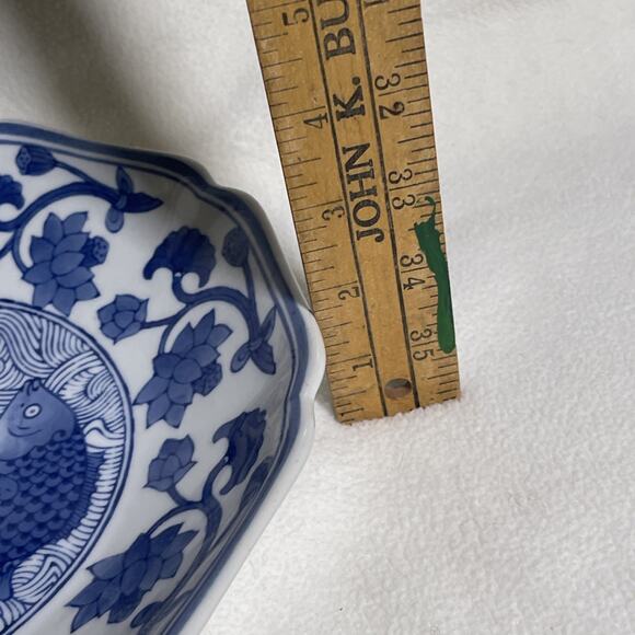 Porcelain 10” Plate / Bowl Koi Fish Chinese - Picture 6 of 7